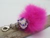 Anhaenger Fell Pink blauweiss dot