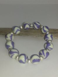 Armband Lila-Weiss