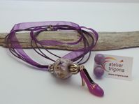 Kette Stoffband Violett