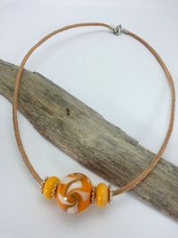 Lederband Orange